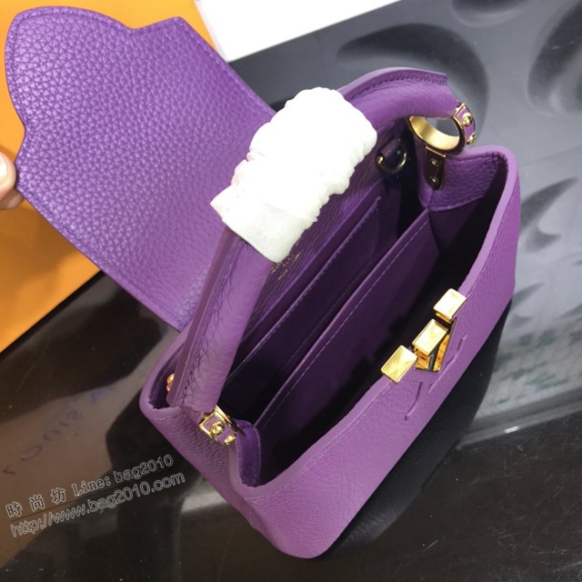 路易威登2021專櫃新款手提女包 lv粒面牛皮手提單肩斜挎女包 M55985 M55987 M56071 M56754 M56755 M56845 Capucines迷你手袋  ydh4498